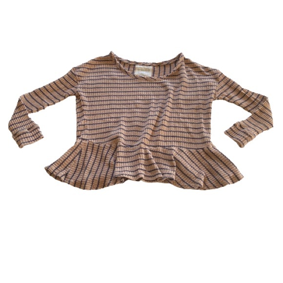 FREE PEOPLE Auntie Em Textured Thermal Top Tan - Picture 5 of 10